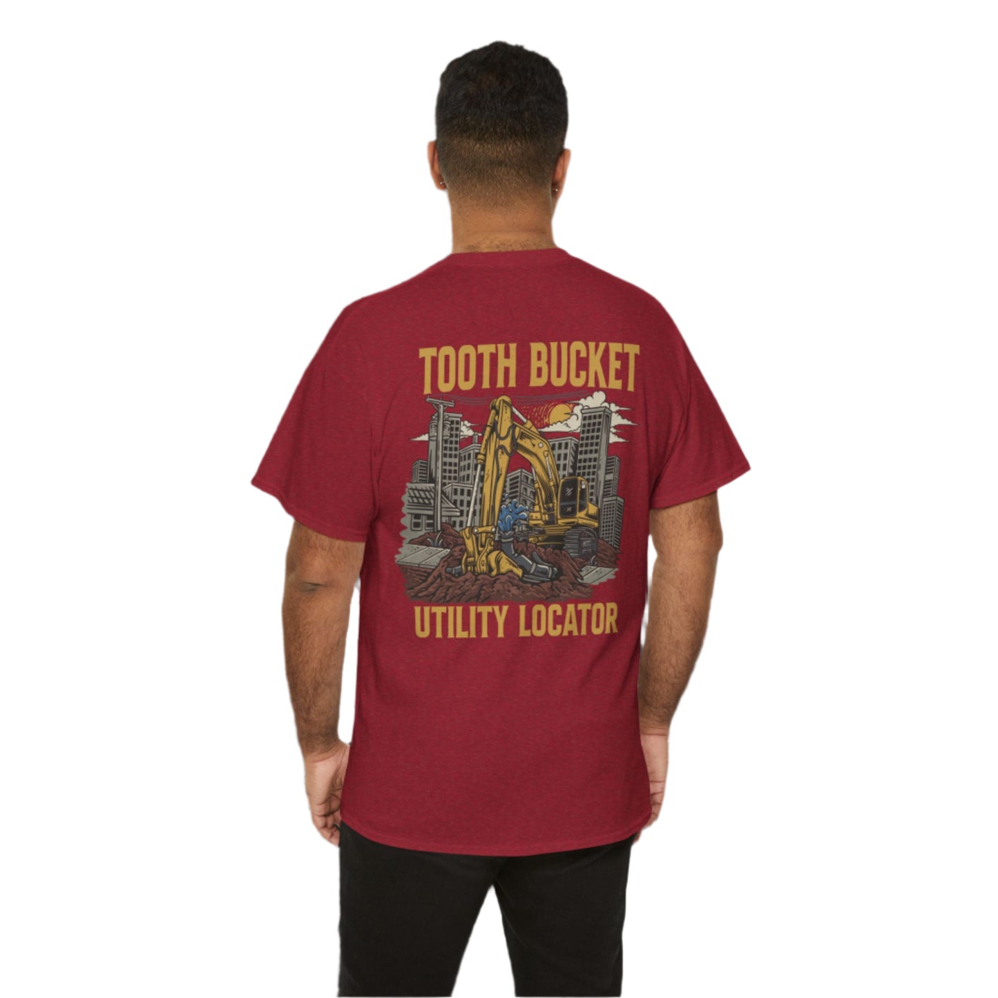 Tooth Bucket Utility Locator- Heavy Cotton Tee