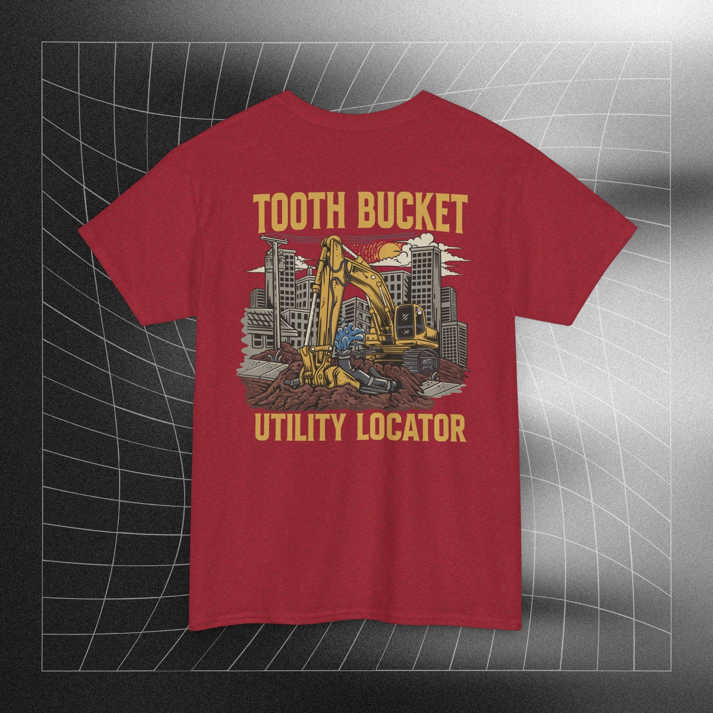 Tooth Bucket Utility Locator- Heavy Cotton Tee