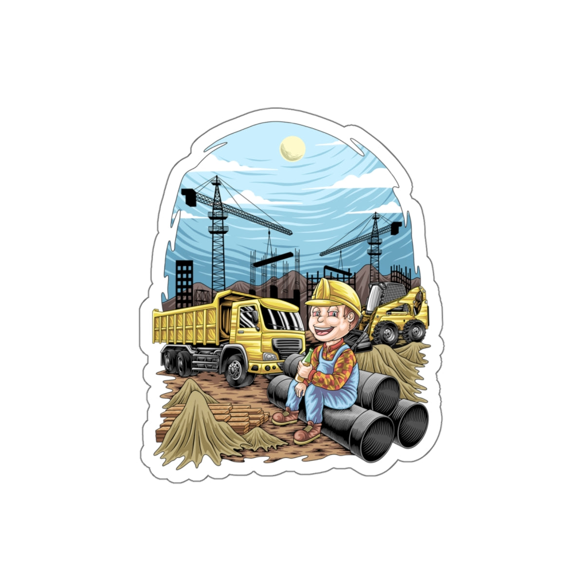 Drunk Bob the Builder Die-Cut Stickers | Dirt Society