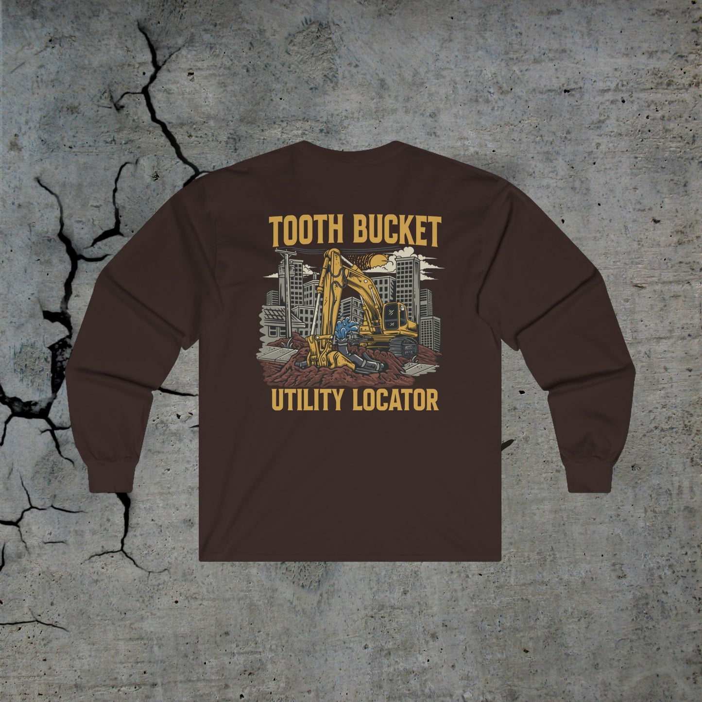 Tooth Bucket Utility Locator Long Sleeve Tee