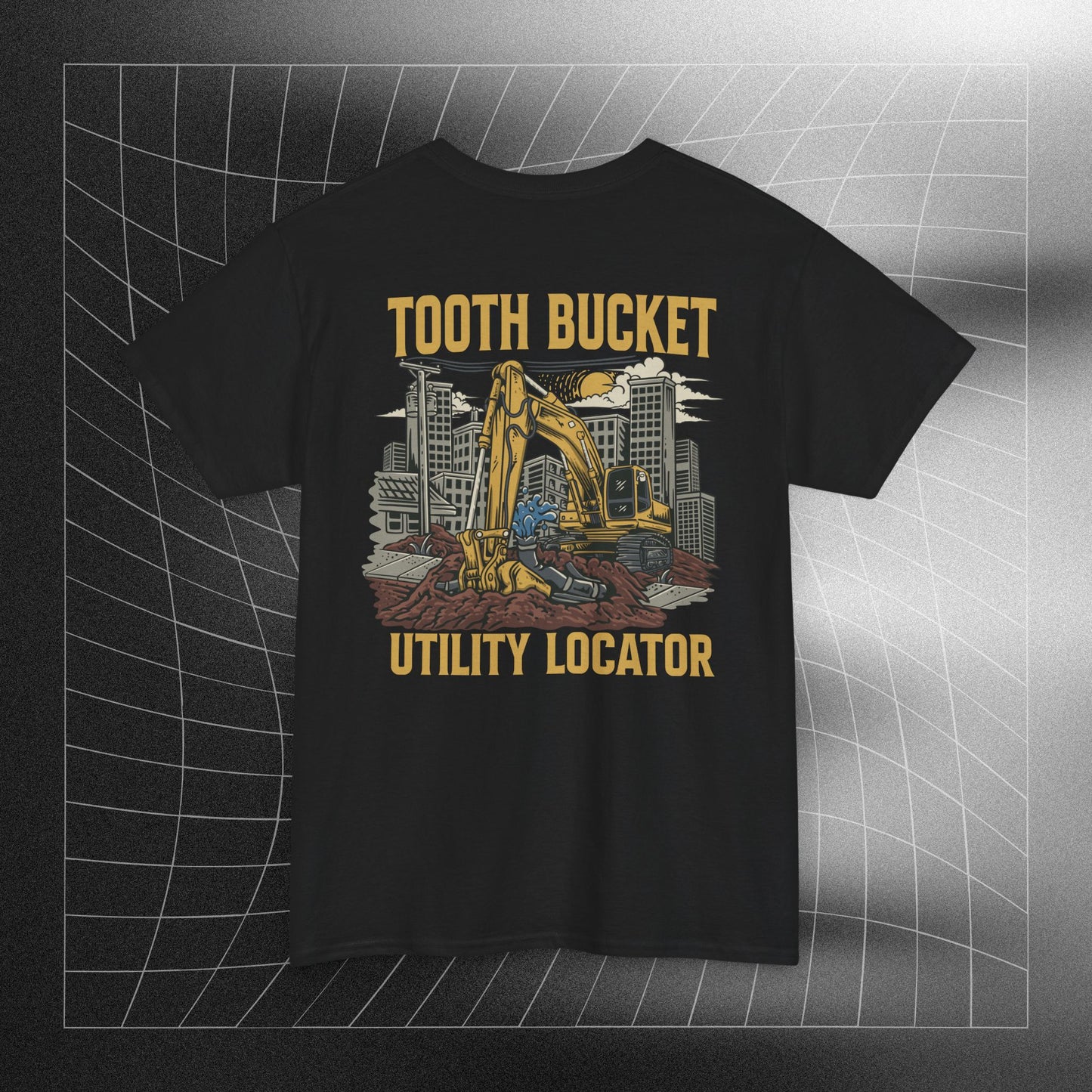 Tooth Bucket Utility Locator- Heavy Cotton Tee