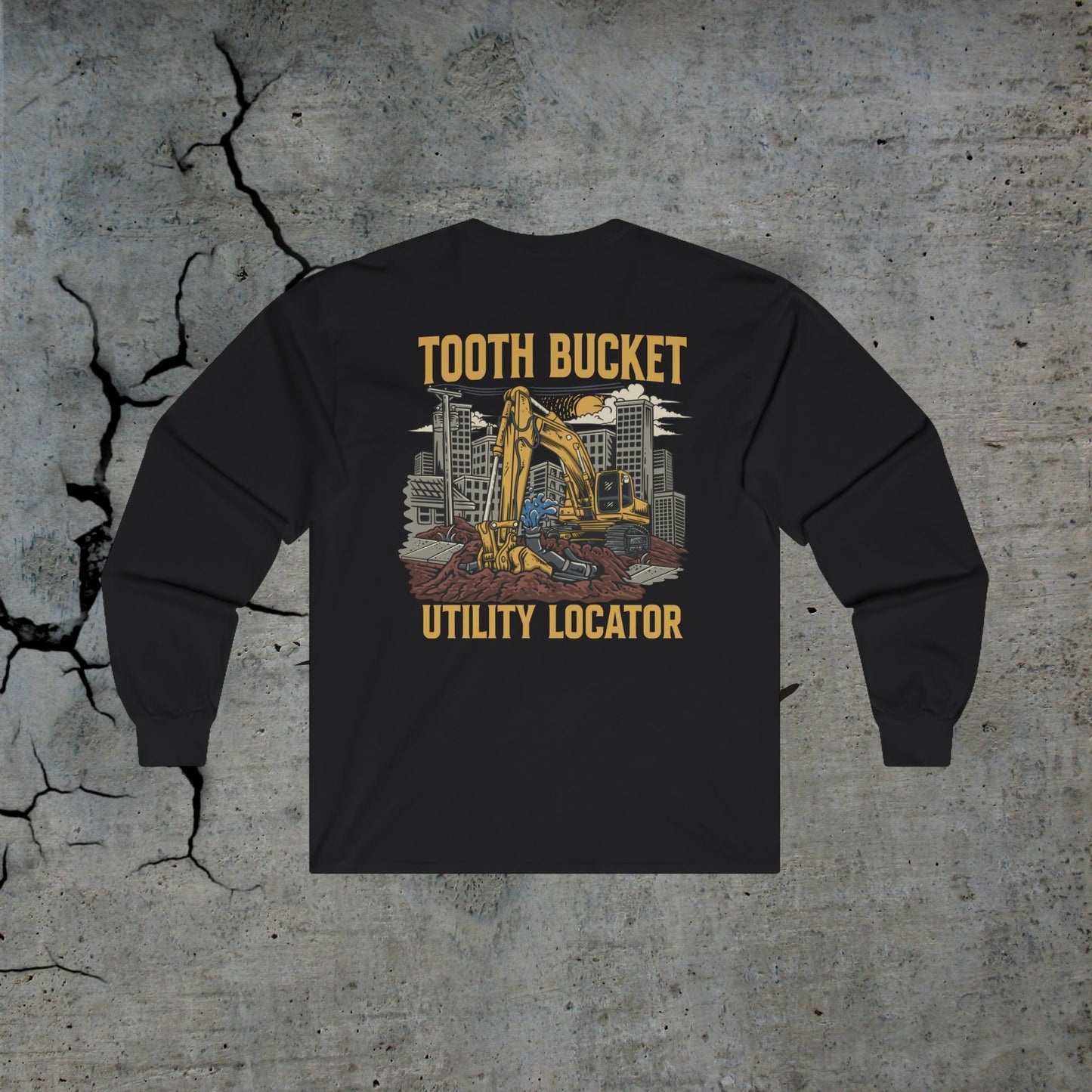 Tooth Bucket Utility Locator Long Sleeve Tee